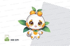 Cartoon bunny with oranges clipart png Product Image 1