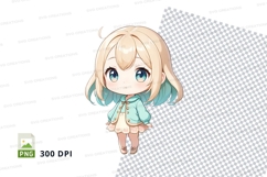 Chibi anime girl clipart png Product Image 1