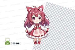 Anime girl chibi keychain mockup Product Image 1