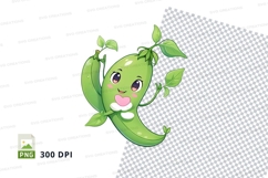 Cartoon green pea clipart png Product Image 1