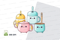 Cute cartoon mugs clipart png Product Image 1