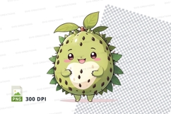 Cute cartoon durian fruit clipart png Product Image 1