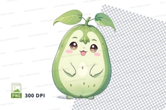 Cute avocado character clipart png Product Image 1