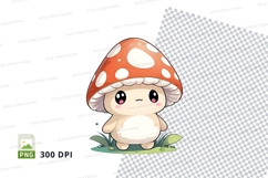 Cartoon mushroom character clipart png Product Image 1