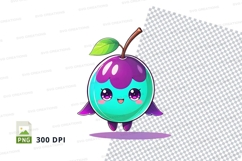 Cartoon plum character clipart png Product Image 1