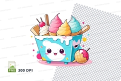 Ice cream cone with cartoon cat character Product Image 1