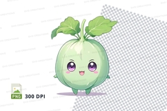 Cute turnip character clipart png Product Image 1