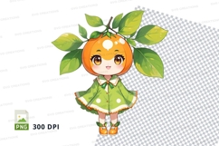 Cute cartoon orange character clipart Product Image 1