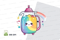 Cute rainbow coffee pot clipart png Product Image 1