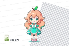 Cute cartoon girl character clipart png Product Image 1
