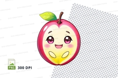 Cute cartoon apple clipart png Product Image 1