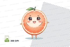 Cartoon orange fruit clipart png Product Image 1