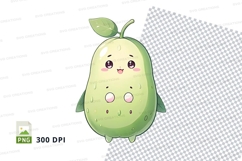 Cute avocado character clipart png Product Image 1