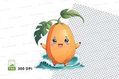Cartoon mango character clipart png Product Image 1
