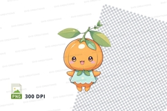 Cute cartoon orange character clipart png Product Image 1