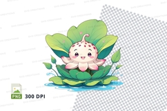 Cartoon lotus flower character clipart png Product Image 1