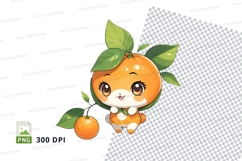 Cartoon orange character clipart png Product Image 1