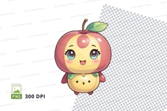 Cartoon apple character clipart png Product Image 1