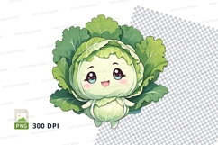 Cabbage character clipart png Product Image 1