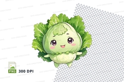 Cute cabbage character clipart png Product Image 1