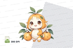 Cartoon character holding oranges clipart png Product Image 1