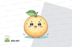 Cute cartoon orange clipart png Product Image 1
