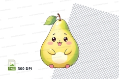 Cute cartoon pear clipart png Product Image 1