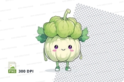 Cute cartoon garlic clipart png Product Image 1