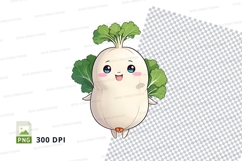 Cute cartoon radish clipart png Product Image 1