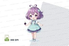 Cute anime girl clipart png Product Image 1