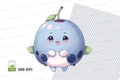 Cartoon blueberry character clipart png Product Image 1