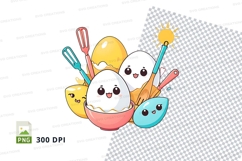 Cartoon eggs in a bowl clipart png Product Image 1