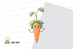Carrot character clipart png Product Image 1