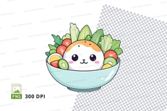 Cartoon panda in a bowl of fruit clipart Product Image 1