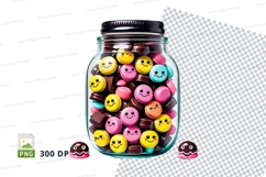 Jar of smiley face candies mockup Product Image 1