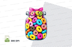 Colorful donuts in a jar clipart png Product Image 1