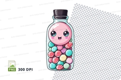 Cute kawaii jar with candy mockup Product Image 1