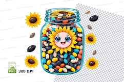 Sunflower jar of candies clipart png Product Image 1