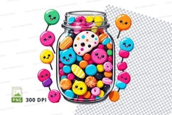 Jar of colorful candy mockup Product Image 1