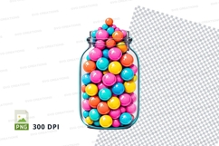 Mason jar with colorful gumballs clipartmason jar, gumballs, Product Image 1