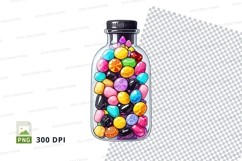 Jar of colorful candies clipart png Product Image 1