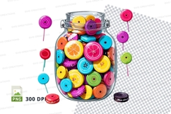 Colorful button jar mockup Product Image 1