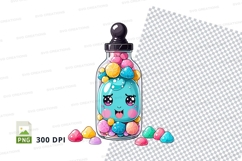 Cartoon monster in a jar clipart png Product Image 1