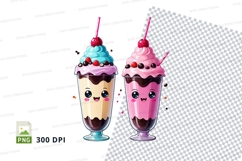Cute cartoon milkshake clipart png Product Image 1