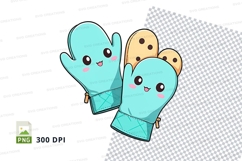 Cartoon oven mitts with cookies mockup Product Image 1