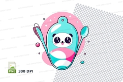 Panda in ski suit clipart png Product Image 1