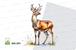 Majestic deer clipart isolated on transparent background PNG Product Image 1