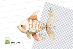 Goldfish clipart transparent PNG isolated white background Product Image 1