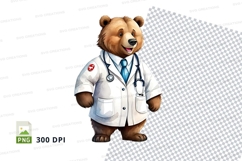 Cute teddy bear doctor clipart png transparent background Product Image 1