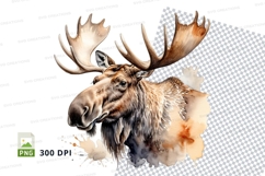 Majestic moose clipart png isolated white background Product Image 1